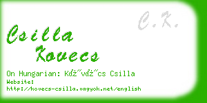 csilla kovecs business card